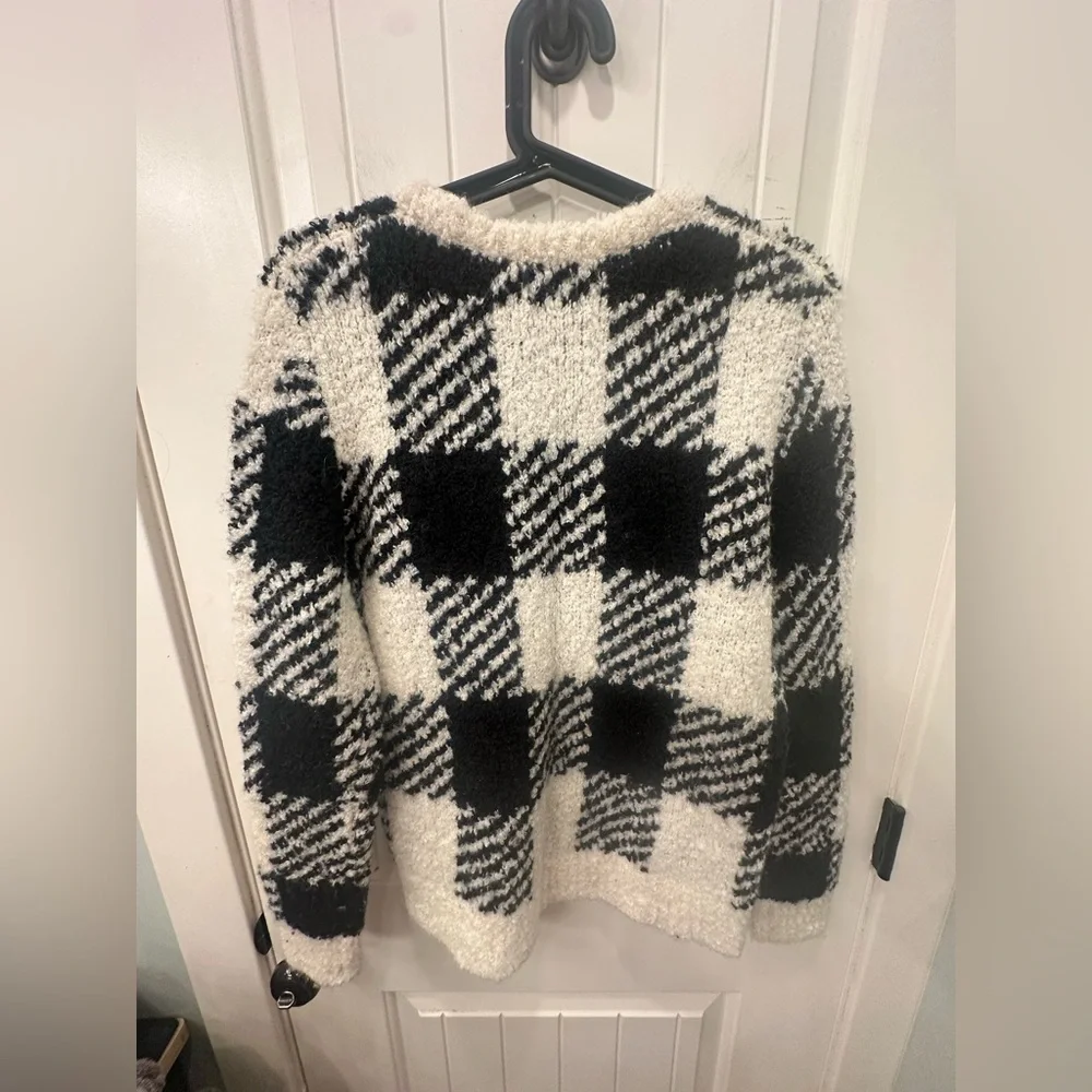 NWT J.Crew Bouclé Buffalo Check Plaid Wool Alpaca Blend Sweater Size S
